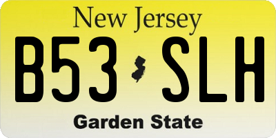NJ license plate B53SLH