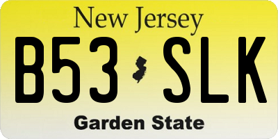 NJ license plate B53SLK