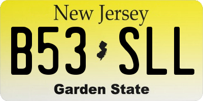 NJ license plate B53SLL