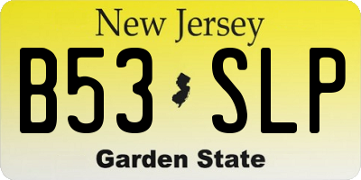 NJ license plate B53SLP