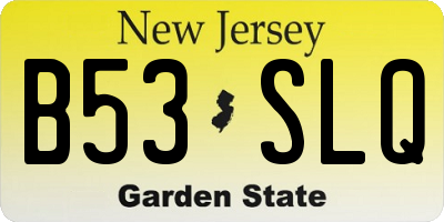 NJ license plate B53SLQ