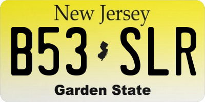 NJ license plate B53SLR