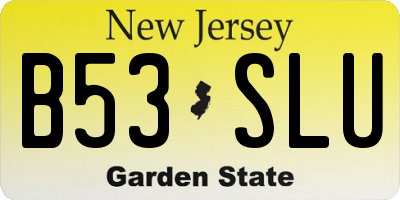 NJ license plate B53SLU
