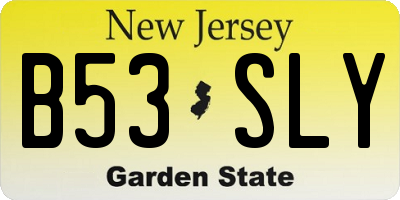 NJ license plate B53SLY