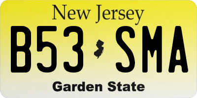 NJ license plate B53SMA
