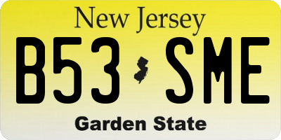 NJ license plate B53SME