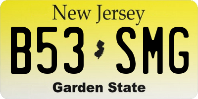 NJ license plate B53SMG