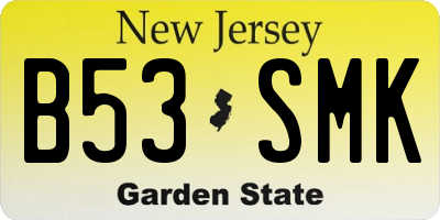 NJ license plate B53SMK
