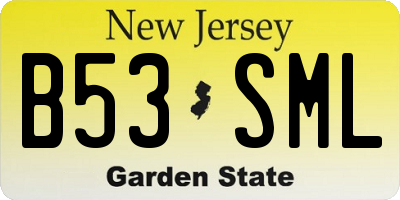 NJ license plate B53SML