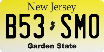 NJ license plate B53SMO