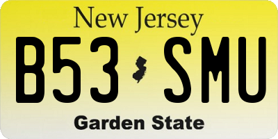 NJ license plate B53SMU