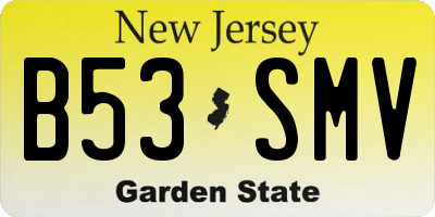 NJ license plate B53SMV
