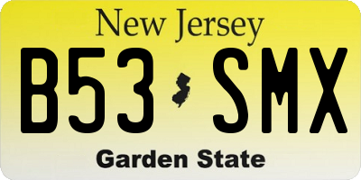 NJ license plate B53SMX
