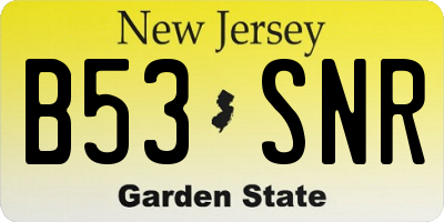 NJ license plate B53SNR