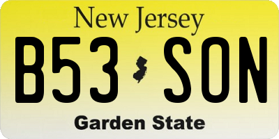 NJ license plate B53SON