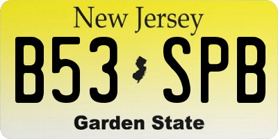 NJ license plate B53SPB