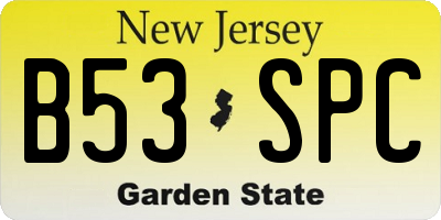 NJ license plate B53SPC