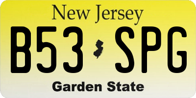 NJ license plate B53SPG