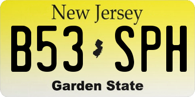 NJ license plate B53SPH