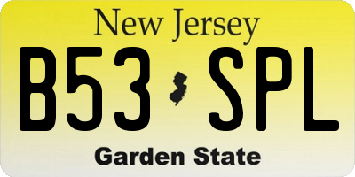 NJ license plate B53SPL