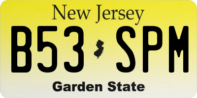 NJ license plate B53SPM