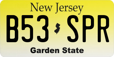 NJ license plate B53SPR