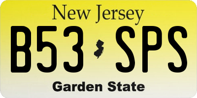 NJ license plate B53SPS
