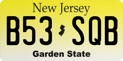 NJ license plate B53SQB