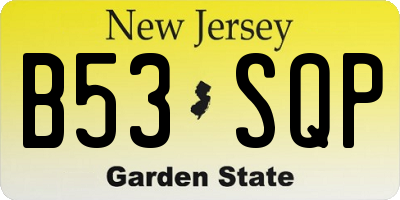 NJ license plate B53SQP