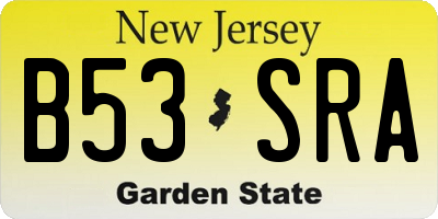 NJ license plate B53SRA
