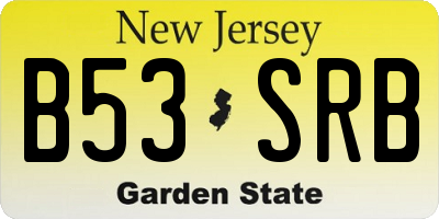 NJ license plate B53SRB
