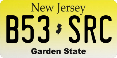 NJ license plate B53SRC