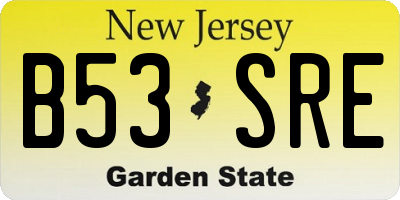 NJ license plate B53SRE