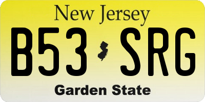 NJ license plate B53SRG