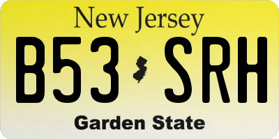 NJ license plate B53SRH