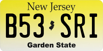 NJ license plate B53SRI
