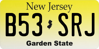 NJ license plate B53SRJ