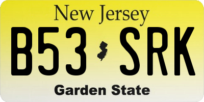 NJ license plate B53SRK