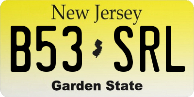 NJ license plate B53SRL