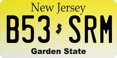 NJ license plate B53SRM