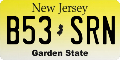 NJ license plate B53SRN