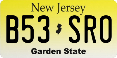NJ license plate B53SRO