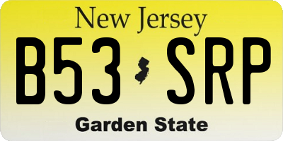 NJ license plate B53SRP