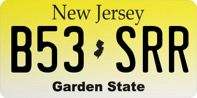 NJ license plate B53SRR