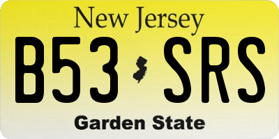 NJ license plate B53SRS