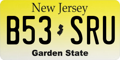 NJ license plate B53SRU