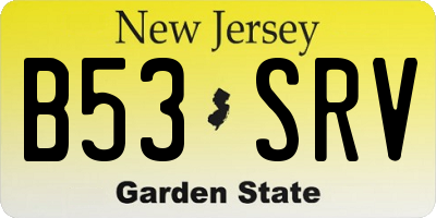 NJ license plate B53SRV