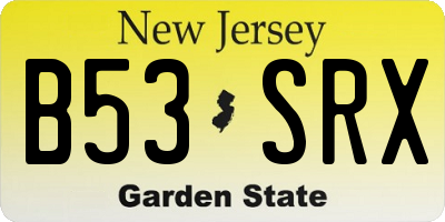 NJ license plate B53SRX