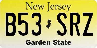 NJ license plate B53SRZ
