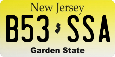 NJ license plate B53SSA